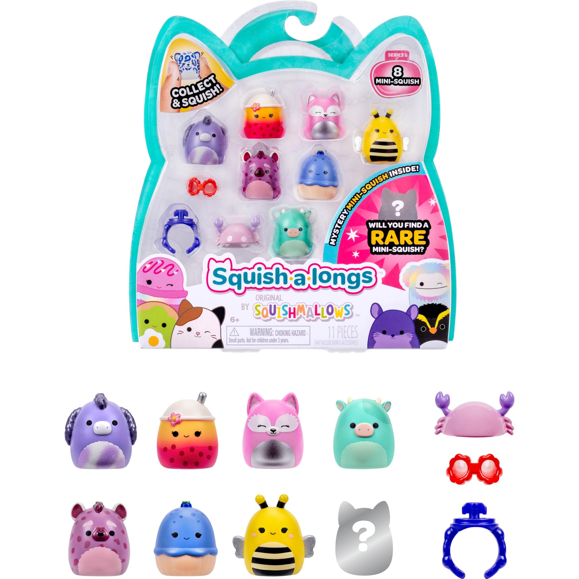 Amazon.com: Squish-a-longs Mini-Squish 8-Pack (Wave 6, Style 3